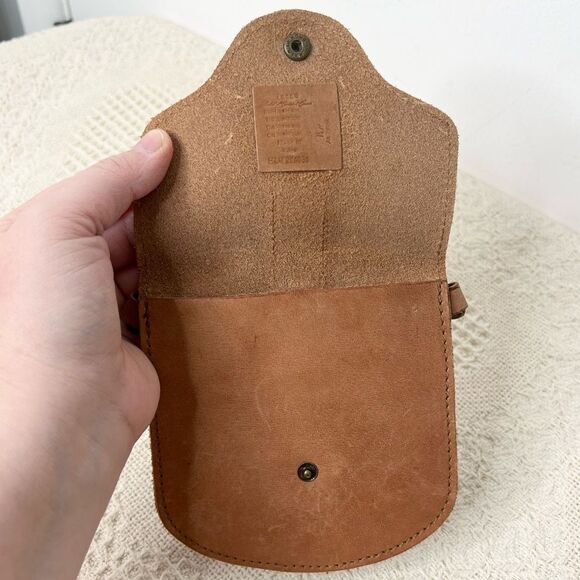 H&M L.O.G.G. Tan Leather Mini Crossbody Bag Minimalist Purse Concert Festival - Picture 7 of 9